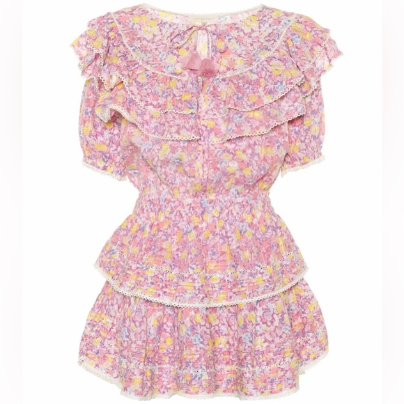 LoveShackFancy Pink and Yellow Floral Top - Picture 3 of 4